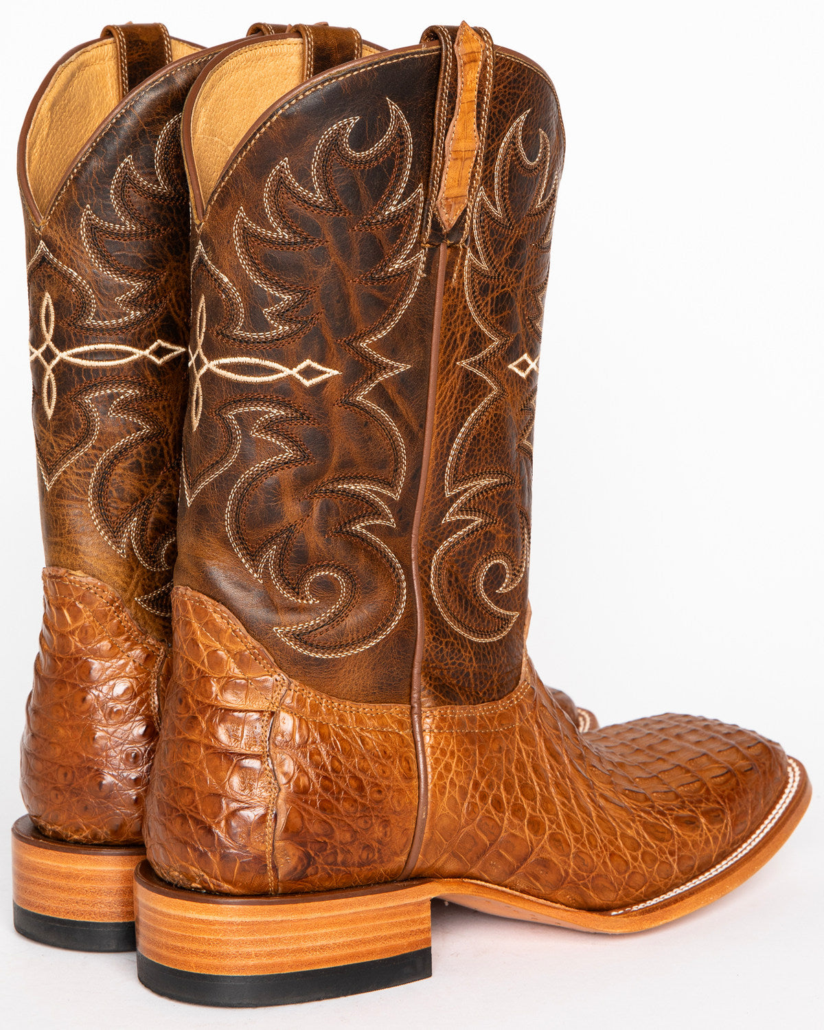 Cody James Men's Burnished Caiman Exotic Boots - Broad Square Toe