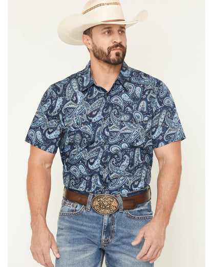 Cody James Men's Westward Paisley Print Short Sleeve Snap Western Shir