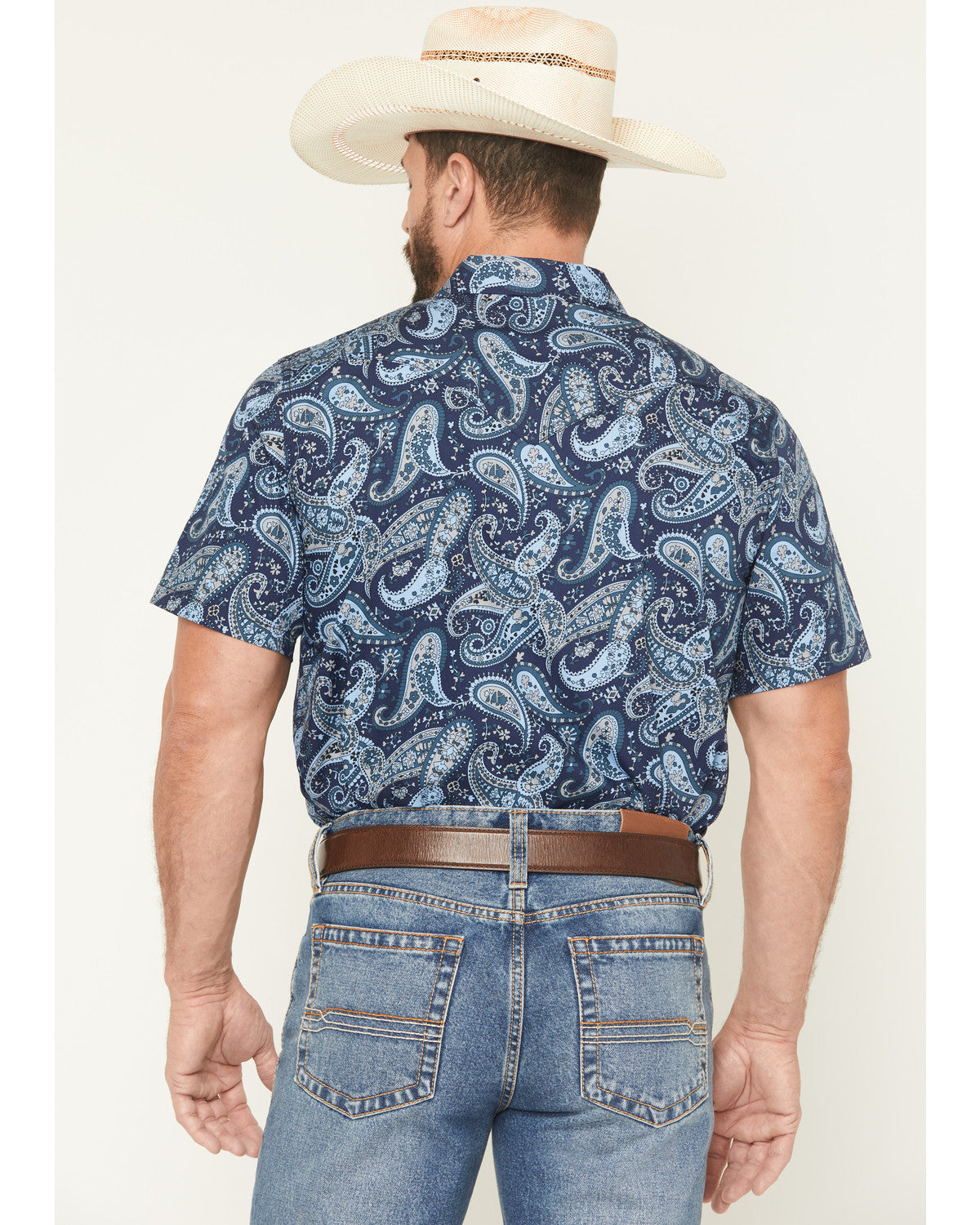 Cody James Men's Westward Paisley Print Short Sleeve Snap Western Shir