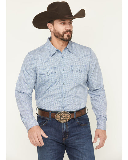 Cody James Men's Coastal Cowboy Micro Geo Print Long Sleeve Snap Weste