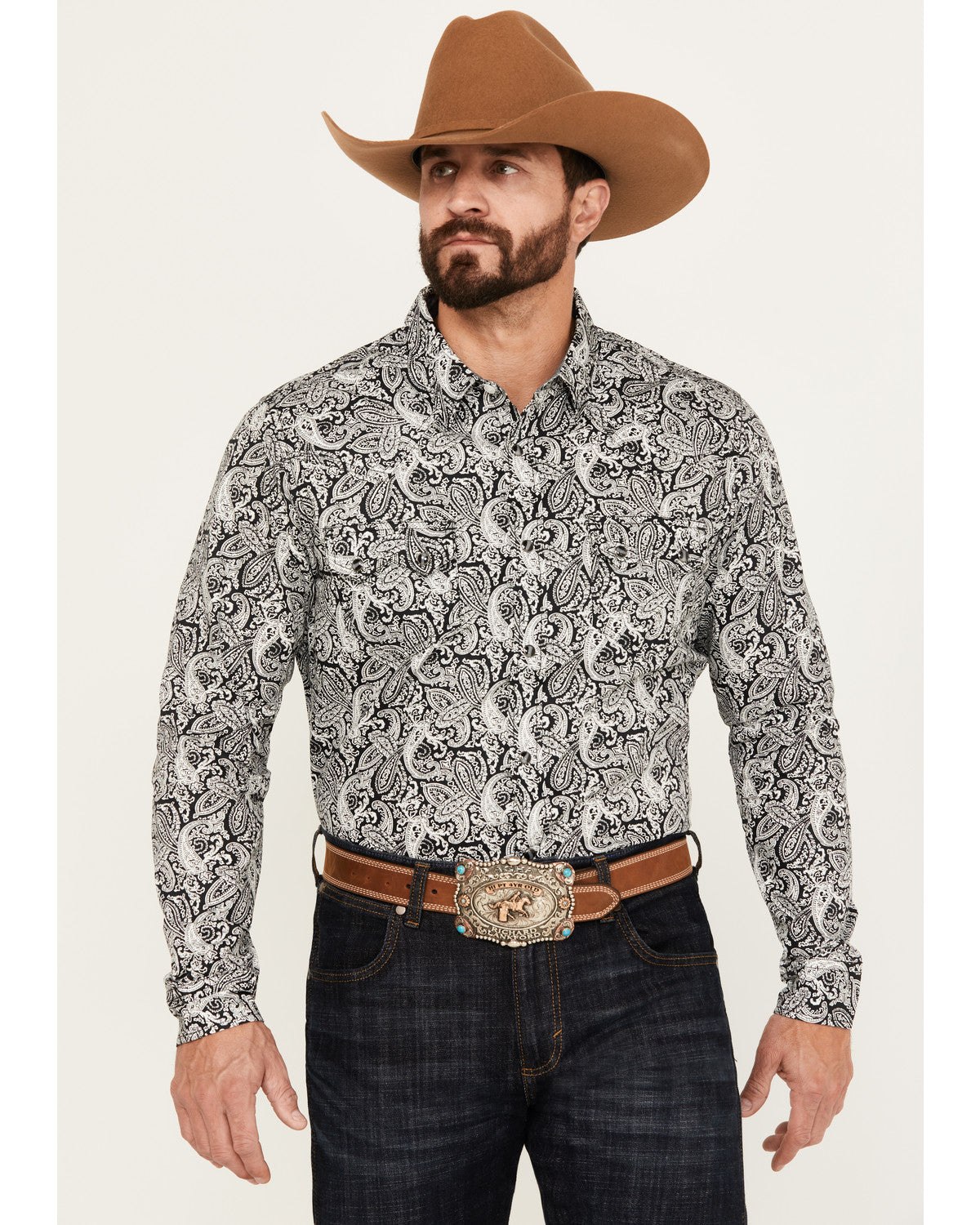 Cody James Men's Mamba Paisley Print Long Sleeve Western Snap Shirt -