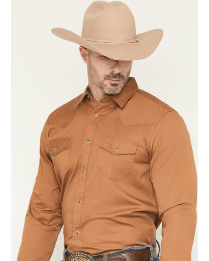 Cody James Men's Treadstone Solid Long Sleeve Snap Western Shirt - Tal