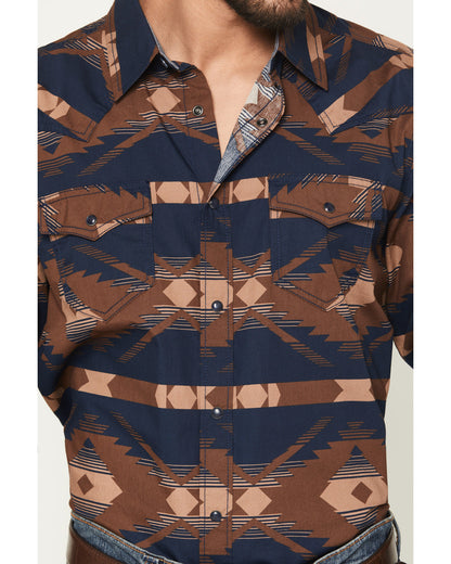 Cody James Men's Red River Range Southwestern Print Long Sleeve Snap W