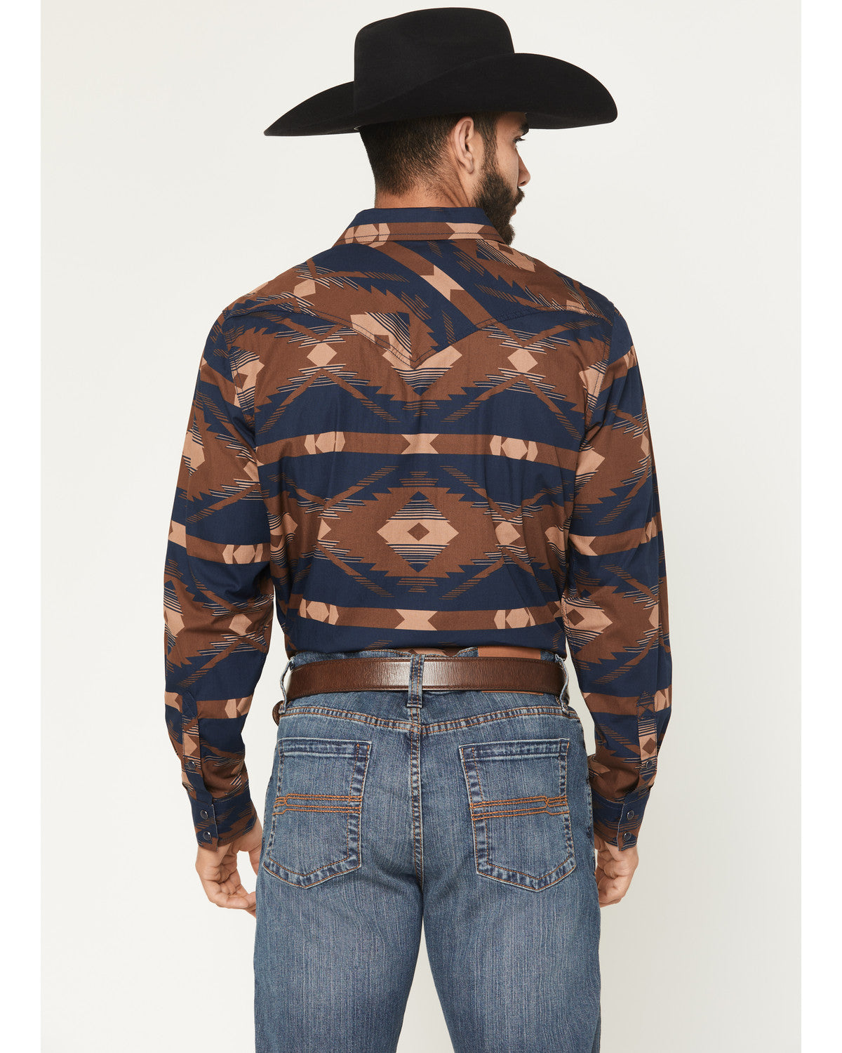 Cody James Men's Red River Range Southwestern Print Long Sleeve Snap W