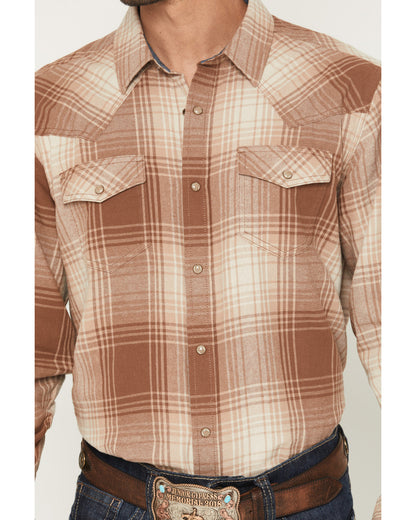 Cody James Men's Smoke Mountain Plaid Print Long Sleeve Snap Flannel S