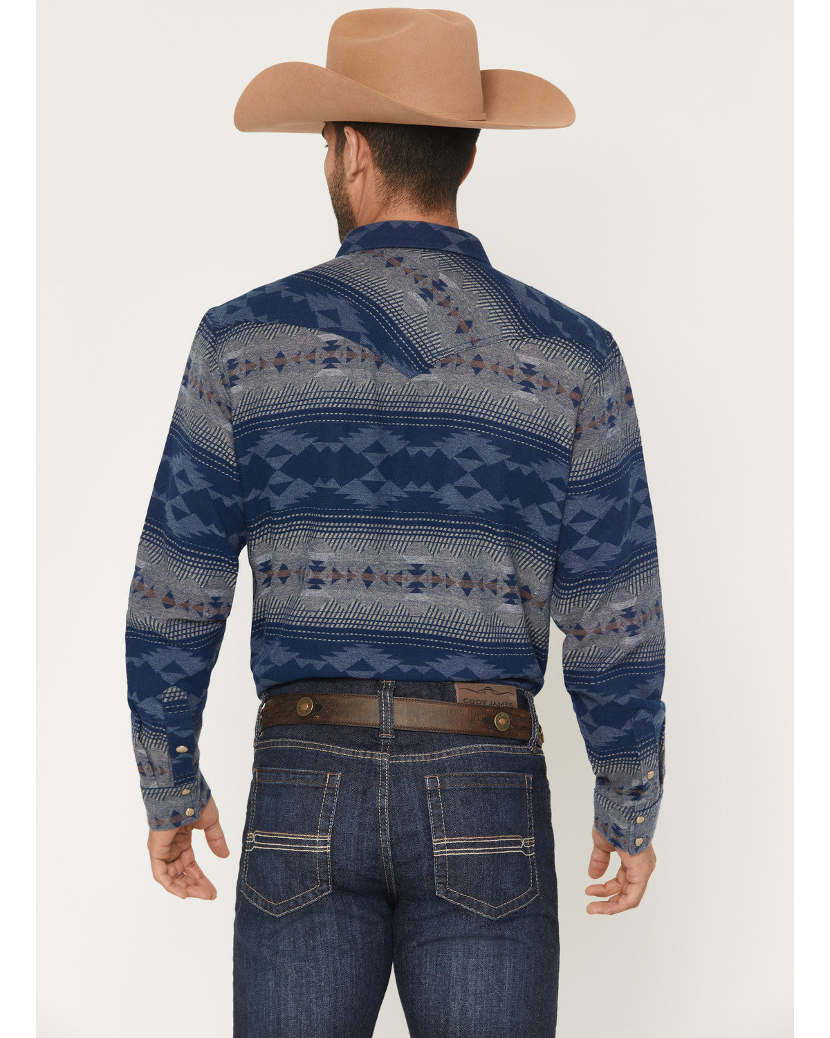 Cody James Men's Arrow Bear Southwestern Long Sleeve Snap Flannel Shir