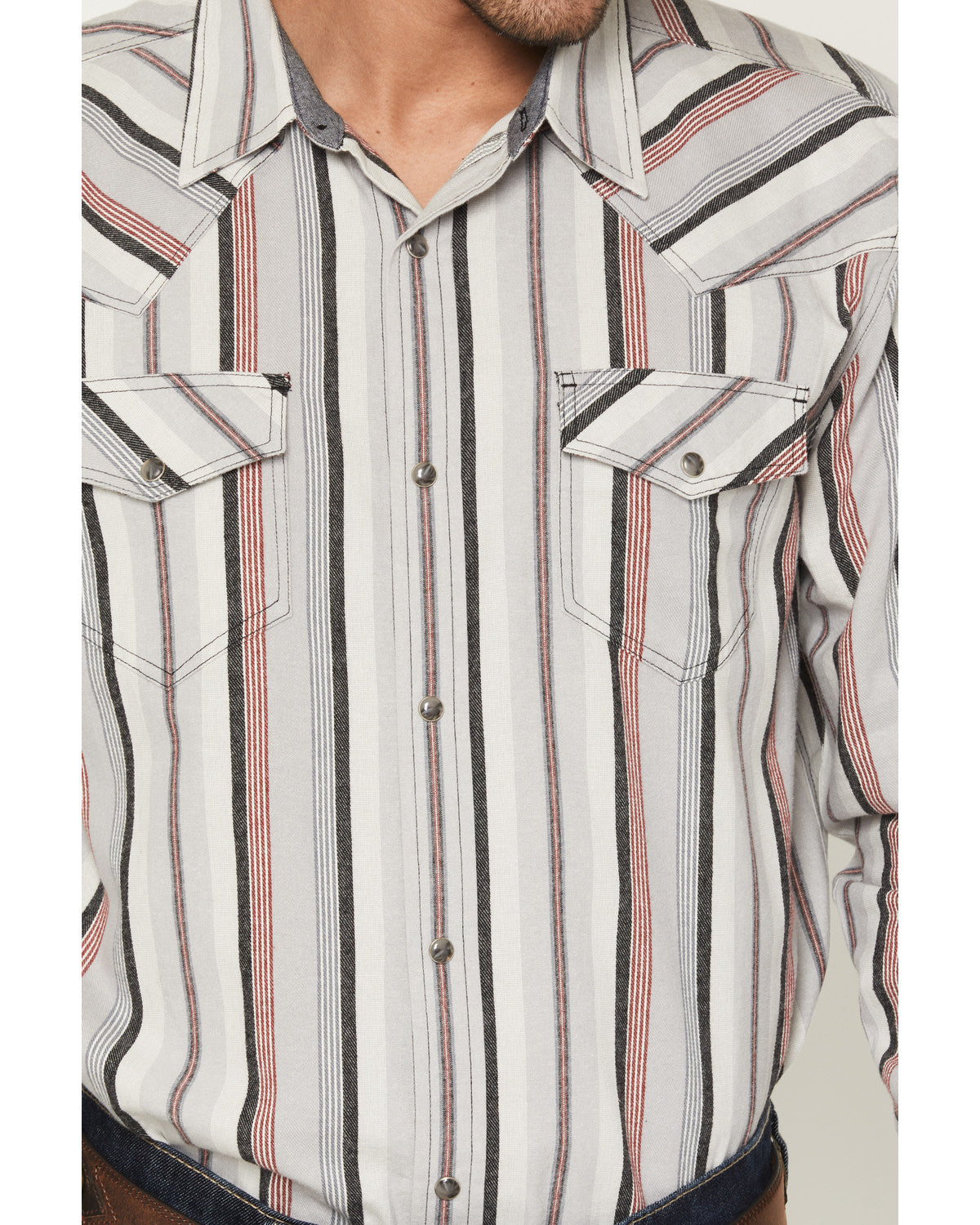 Cody James Men's Saddle Ridge Striped Print Long Sleeve Snap Western S