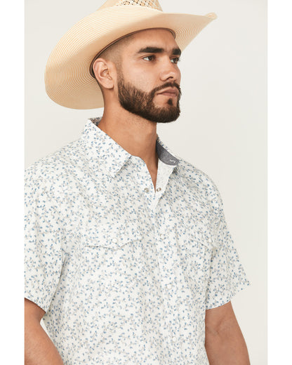 Cody James Rodeo Drive Floral Print Short Sleeve Snap Western Shirt