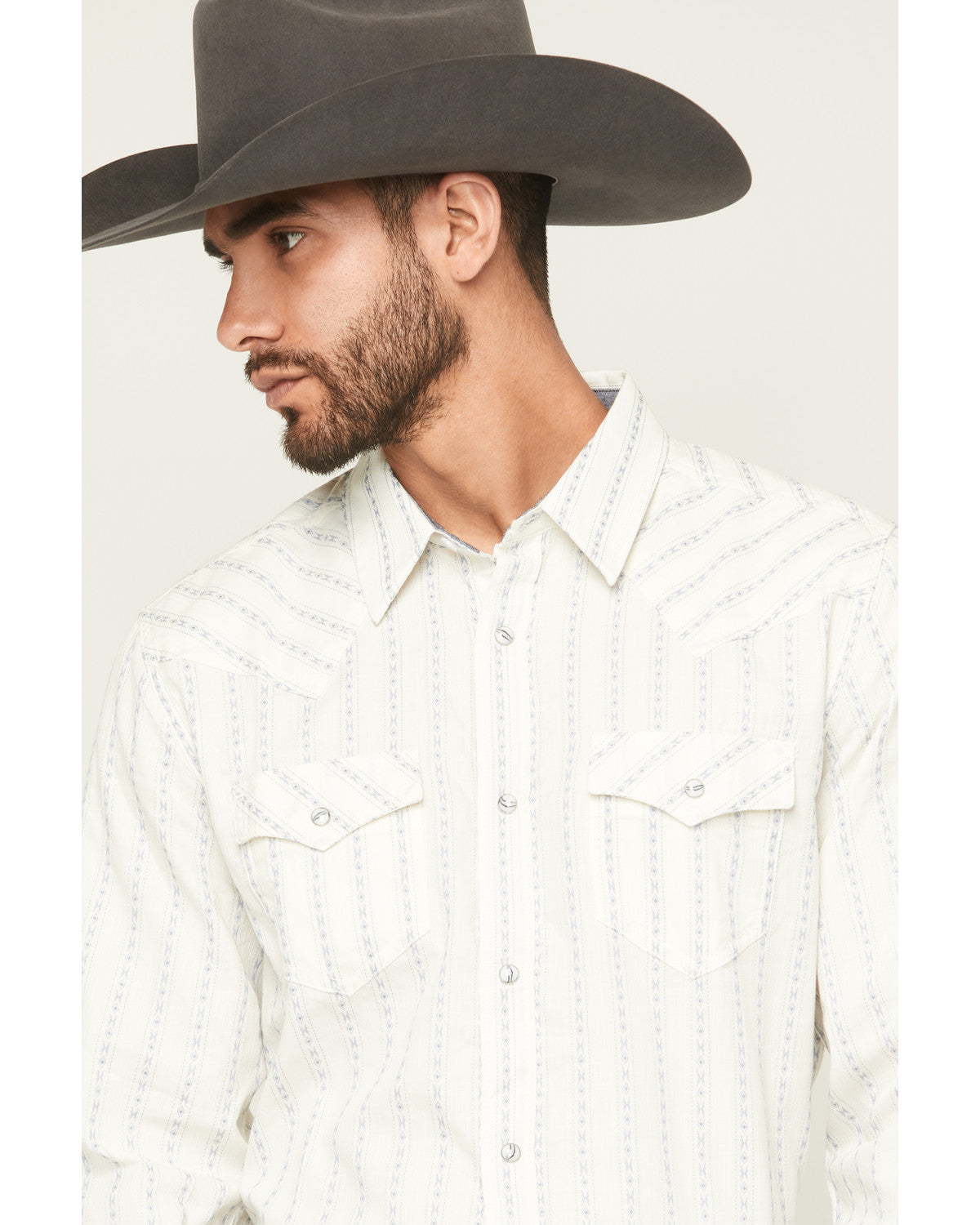 Cody James Men's Wyatt Stripe Print Long Sleeve Snap Western Shirt