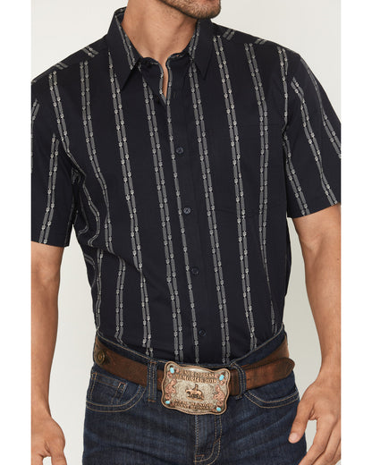 Cody James Men's Colorado Ridge Striped Short Sleeve Button-Down Stret