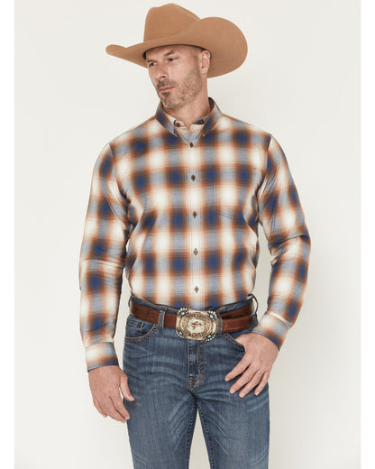 Cody James Men's Warner Plaid Print Long Sleeve Button-Down Stretch We