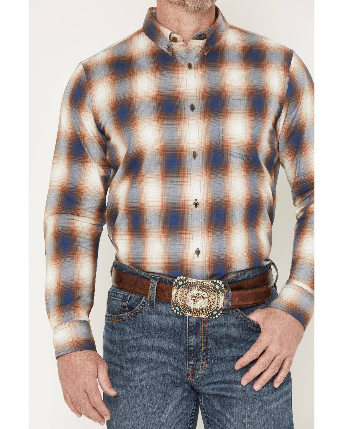 Cody James Men's Warner Plaid Print Long Sleeve Button-Down Stretch We
