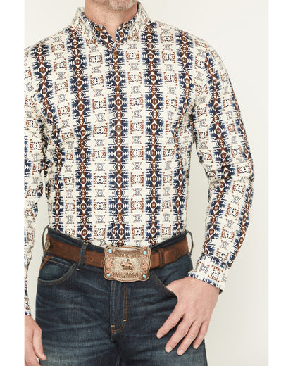 Cody James Men's Wild Prairie Southwestern Print Long Sleeve Button-Do