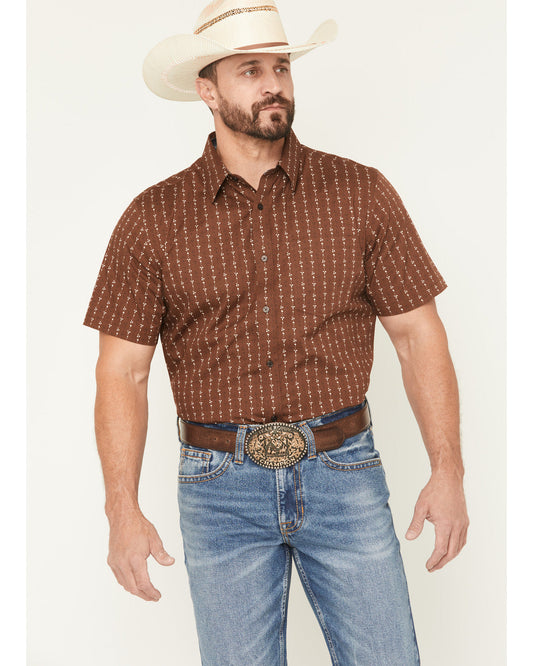 Cody James Men's Westward Floral Striped Short Sleeve Button-Down Stre