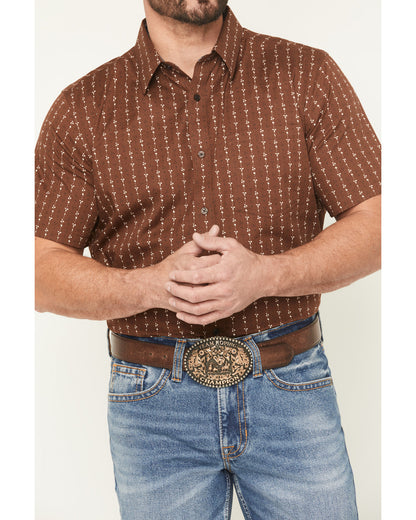 Cody James Men's Westward Floral Striped Short Sleeve Button-Down Stre