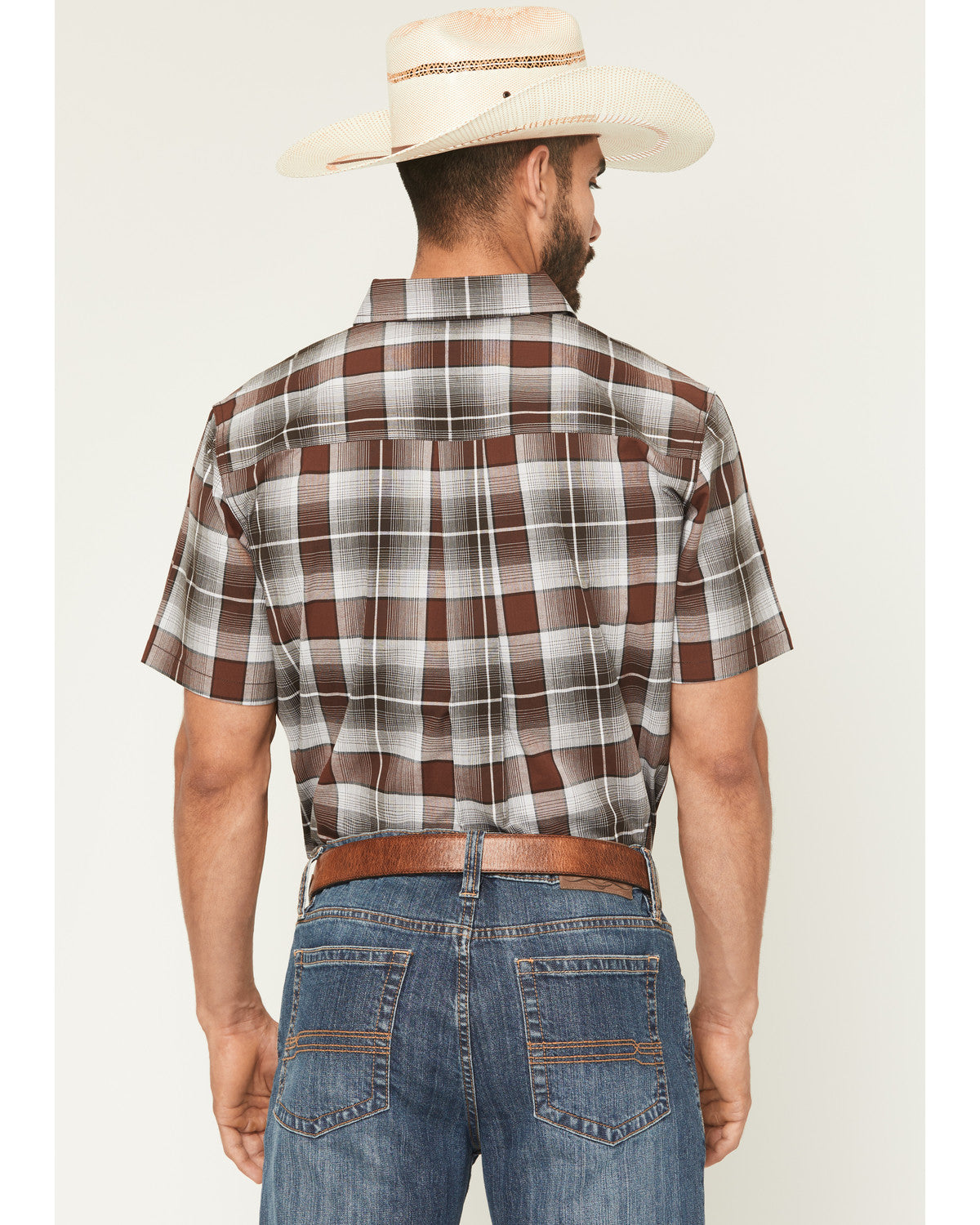 Cody James Men's Urban Rodeo Plaid Print Short Sleeve Button-Down West
