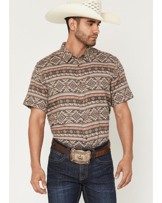Cody James Men's Captain Southwestern Print Short Sleeve Button-Down S