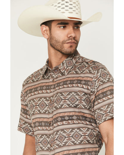 Cody James Men's Captain Southwestern Print Short Sleeve Button-Down S