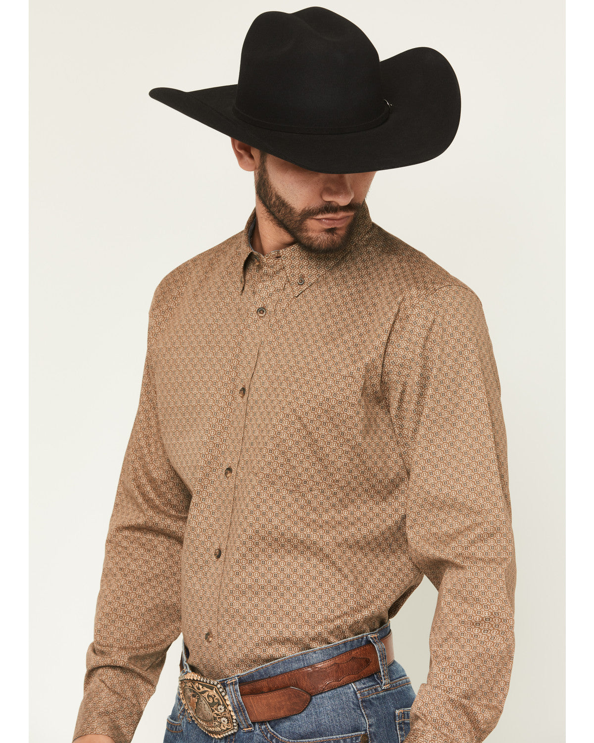 Cody James Men's Big Deal Geo Print Long Sleeve Button-Down Stretch We