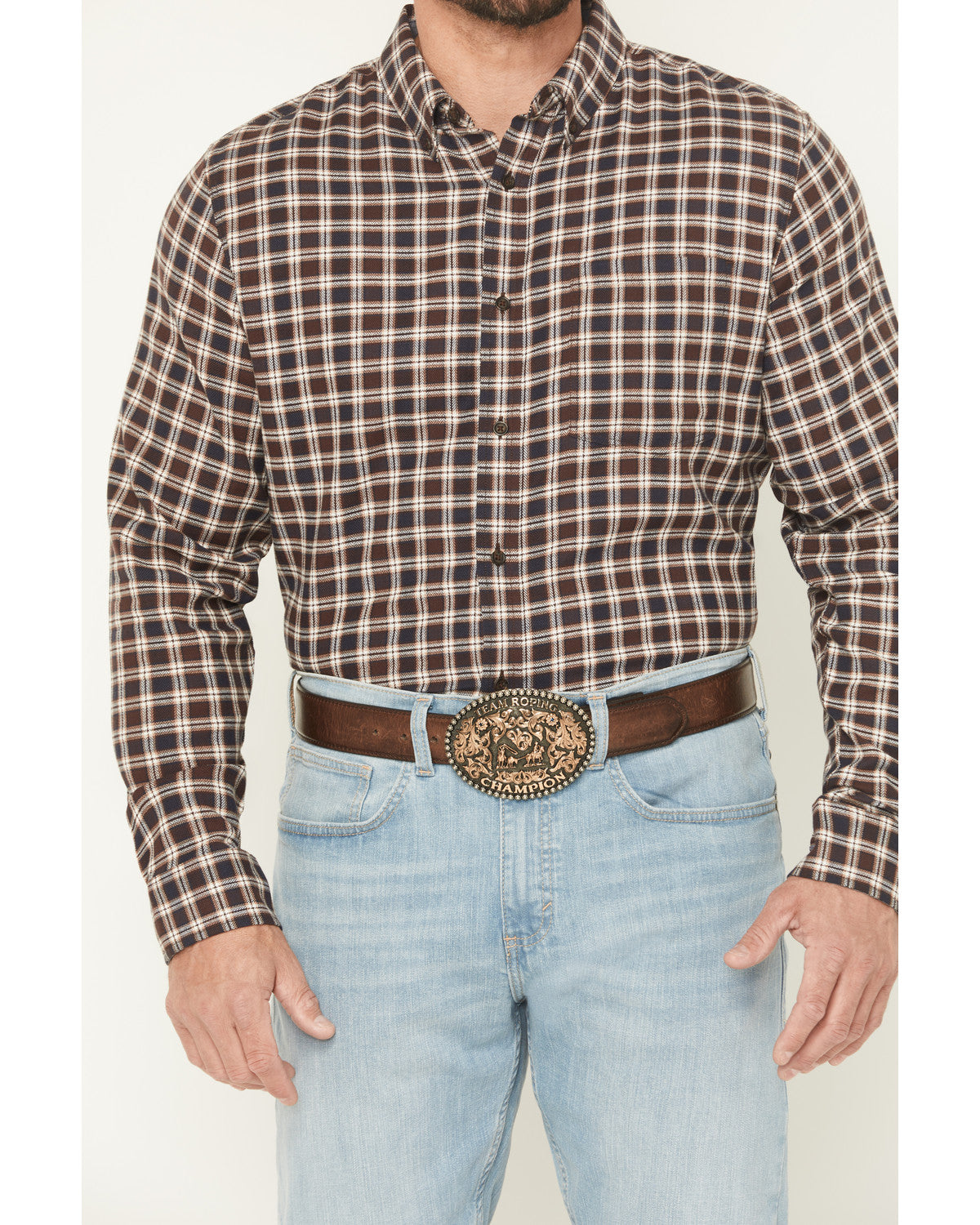Cody James Men's Rodeo Ridge Plaid Print Long Sleeve Button-Down Stret