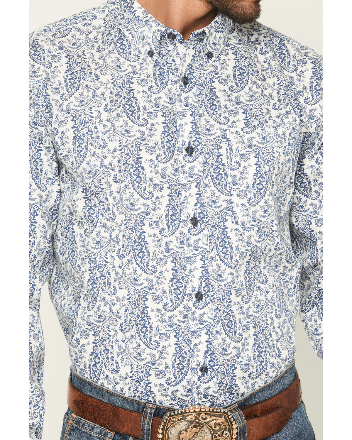 Cody James Men's Dagget 2.0 Paisley Print Long Sleeve Button-Down Stre