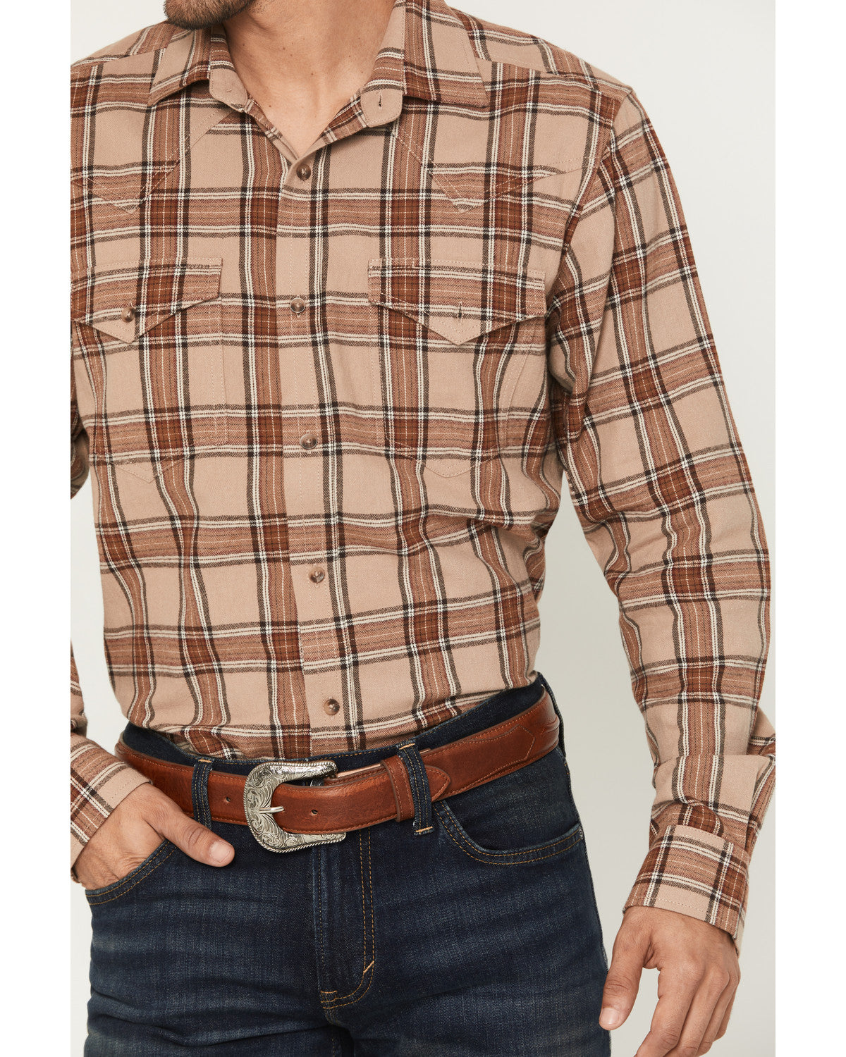 Cody James Black 1978® Men's Brenden Plaid Print Long Sleeve Button-Do