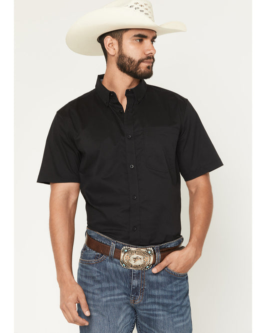 Cody James Men's Basic Twill Short Sleeve Button-Down Stretch Western