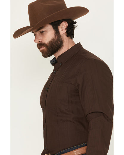 Cody James Men's Old West Tonal Striped Print Long Sleeve Button-Down