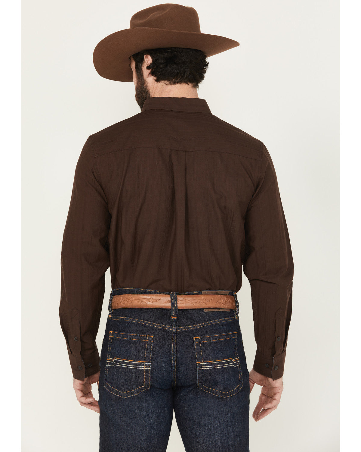 Cody James Men's Old West Tonal Striped Print Long Sleeve Button-Down