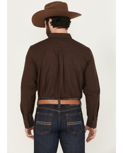 Cody James Men's Old West Tonal Striped Print Long Sleeve Button-Down