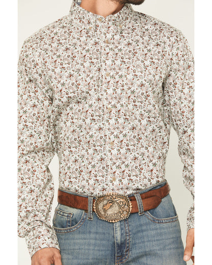 Cody James Men's Picher Floral Print Long Sleeve Button-Down Stretch W