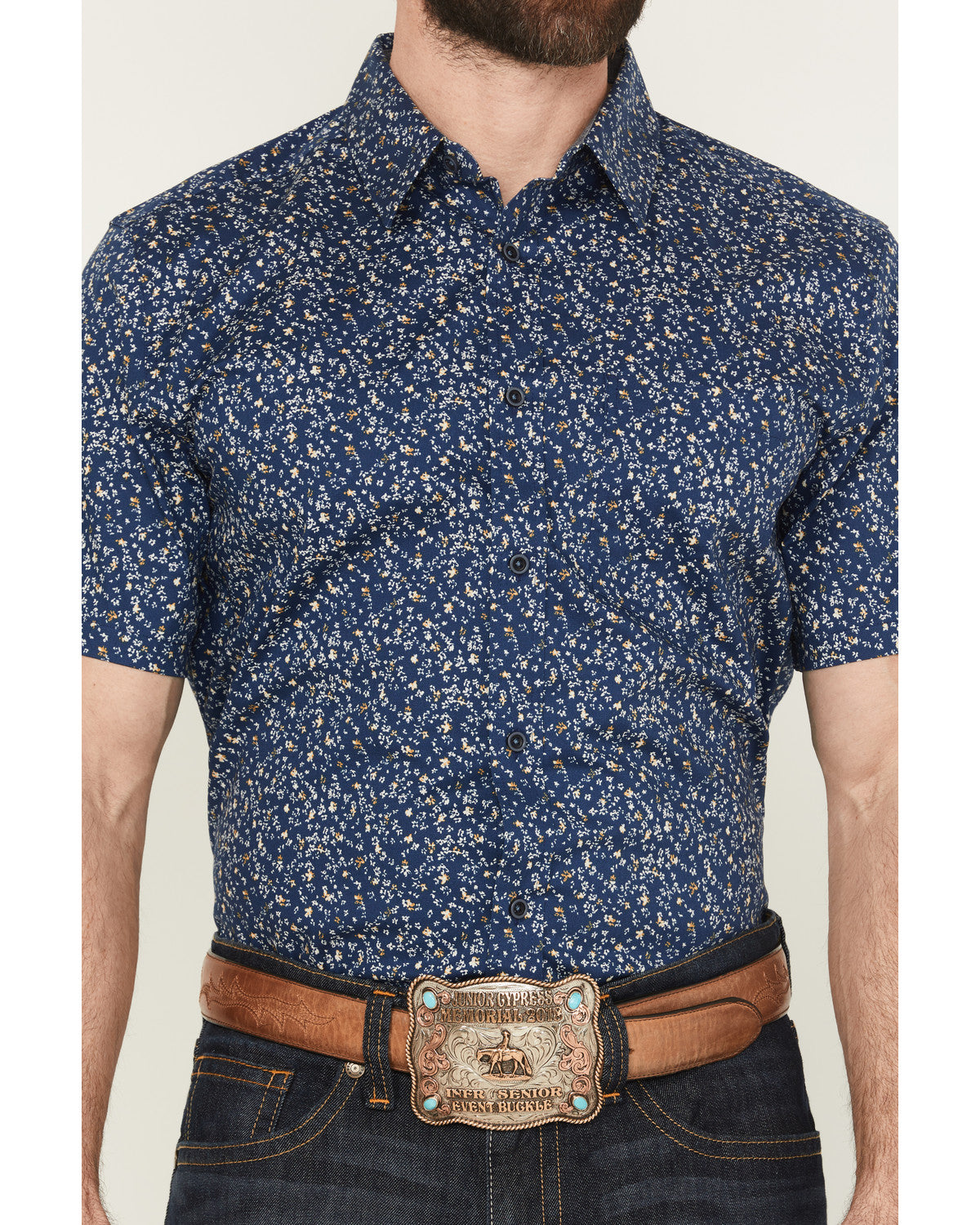Cody James Men's Vanguard Floral Print Short Sleeve Button-Down Stretc