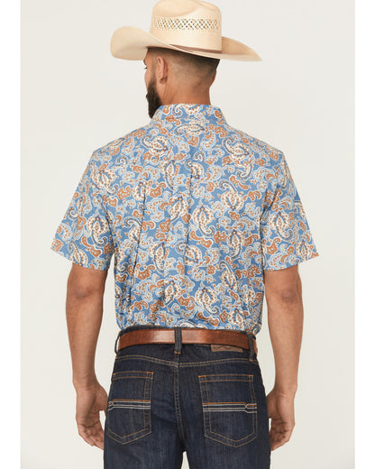Cody James Men's Boise Paisley Print Short Sleeve Button-Down Stretch