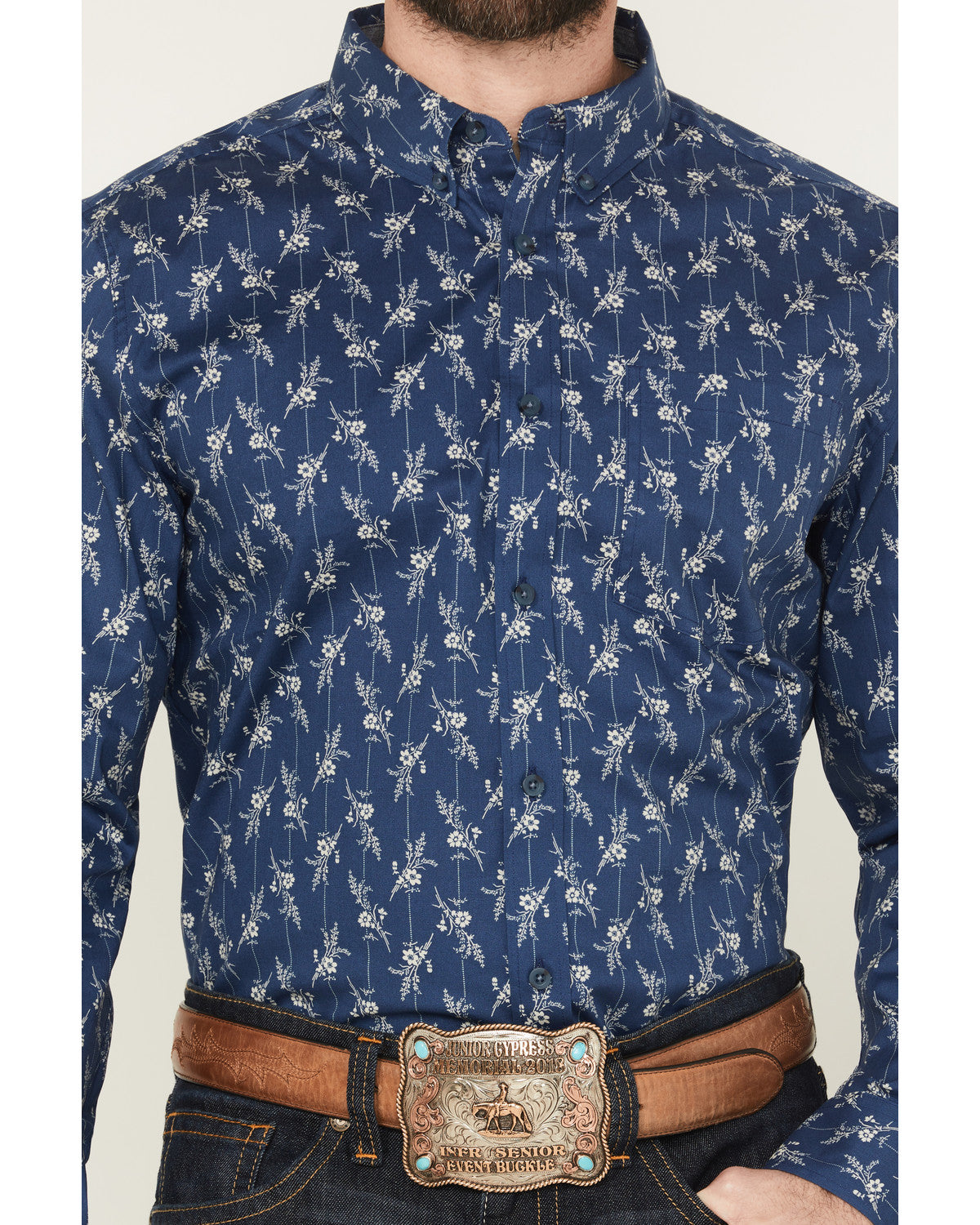Cody James Men's Gila Grove Floral Striped Long Sleeve Button-Down Str