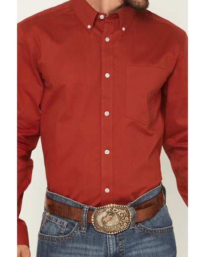 Cody James Men's Basic Twill Long Sleeve Button-Down Performance Weste