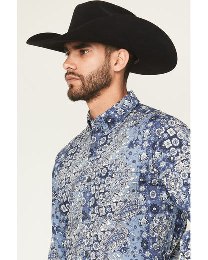 Cody James Men's Ride 'Em Cowboy Paisley Print Long Sleeve Button-Down