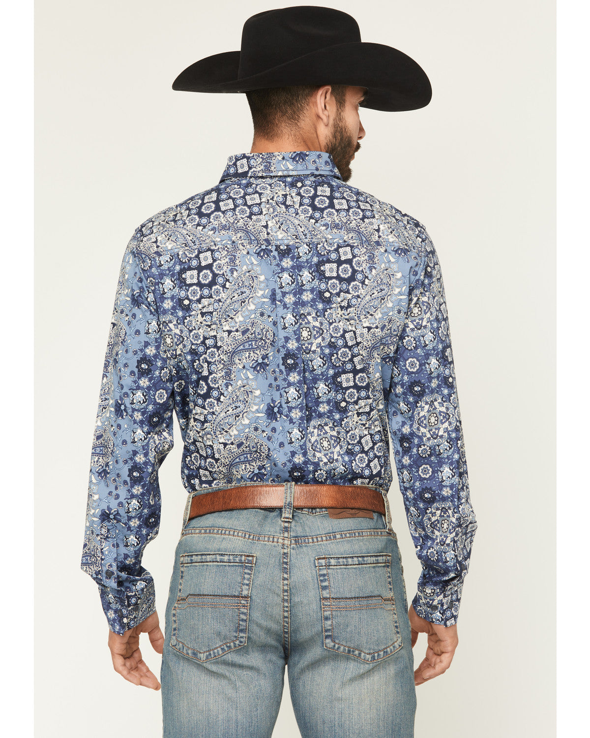 Cody James Men's Ride 'Em Cowboy Paisley Print Long Sleeve Button-Down