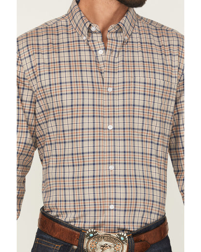 Cody James Men's Let's Mosey Plaid Print Long Sleeve Button-Down Stret