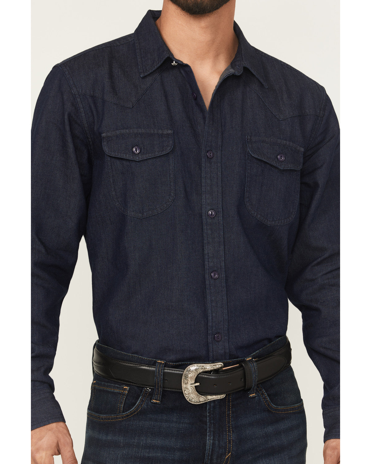 Cody James Black 1978® Men's Mamba Dark Wash Denim Long Sleeve Button-