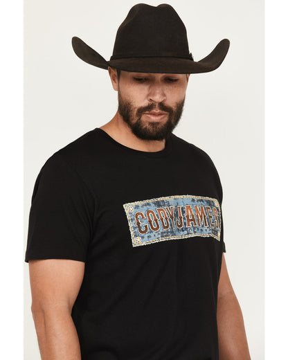 Cody James Men's Denim Patch Logo Short Sleeve Graphic Tee