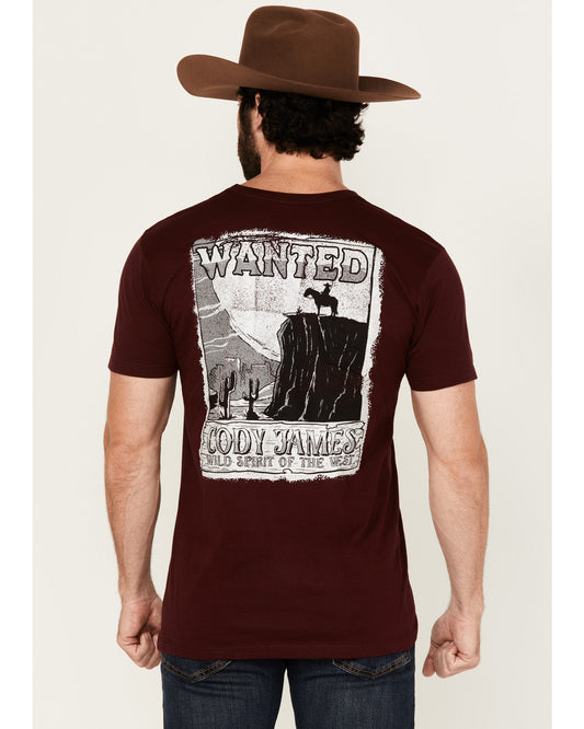 Cody James Men's Wanted Paper Short Sleeve Graphic T-Shirt