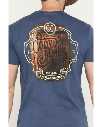Cody James Men's Whiskey Barrel Logo Short Sleeve Graphic T-Shirt