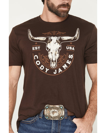 Cody James Men's USA Steerehead Short Sleeve Graphic T-Shirt