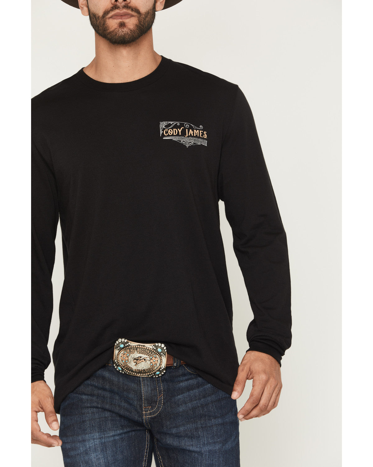 Cody James Men's Whiskey Verbiage Long Sleeve Graphic T-Shirt