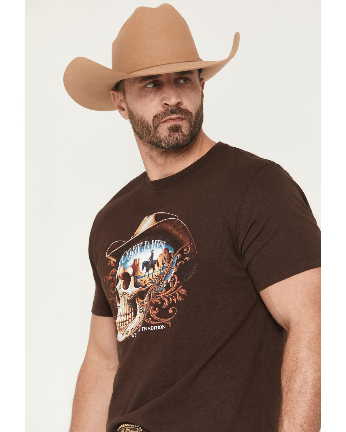Cody James Men's Scenic Skull Head Short Sleeve Graphic T-Shirt