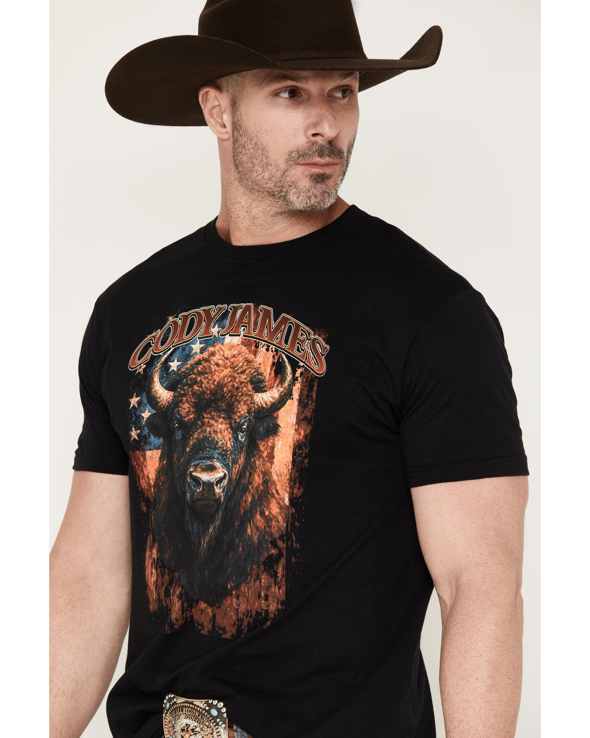 Cody James Men's Americana Bull Short Sleeve Graphic T-Shirt
