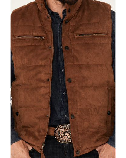 Cody James Men's Faux Suede Puffer Vest