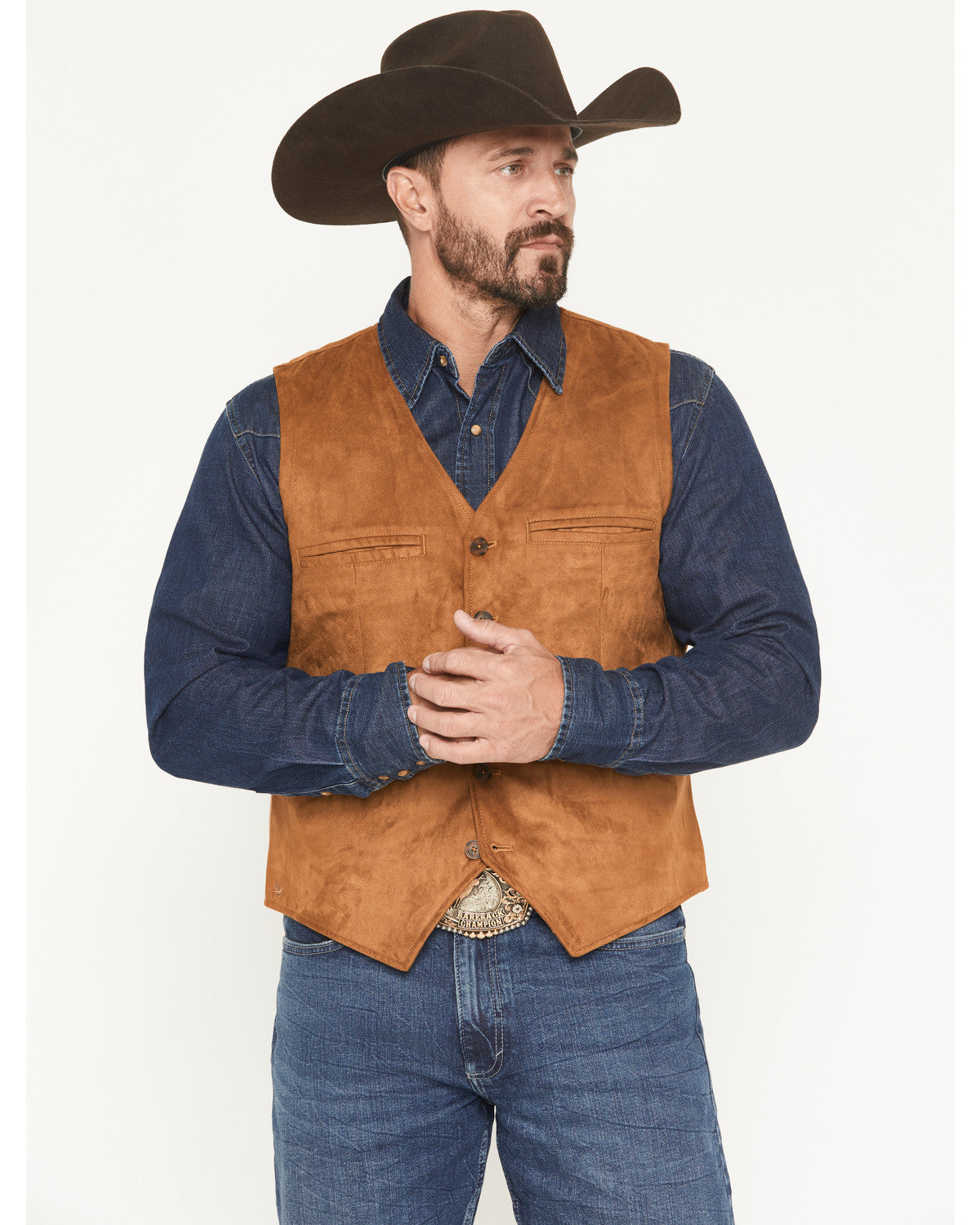 Cody James Men's Howard Faux Suede Button-Down Vest
