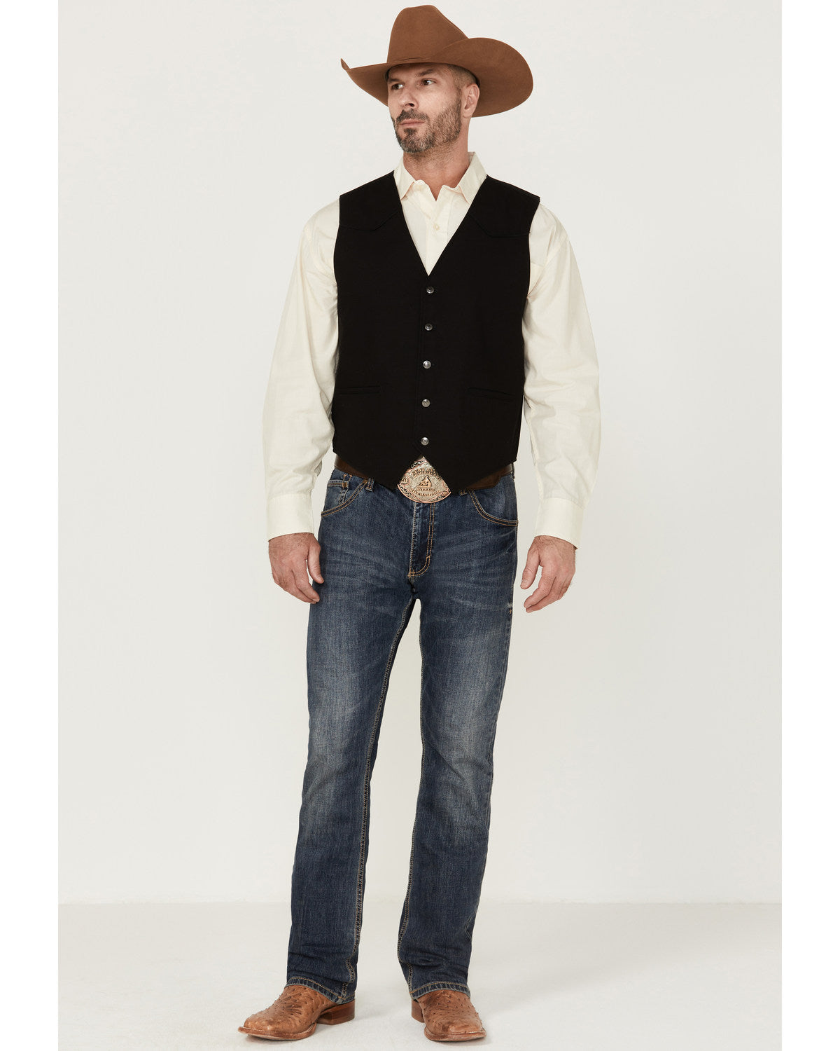 Cody James Men's Highlands Slub Button-Front Western Vest