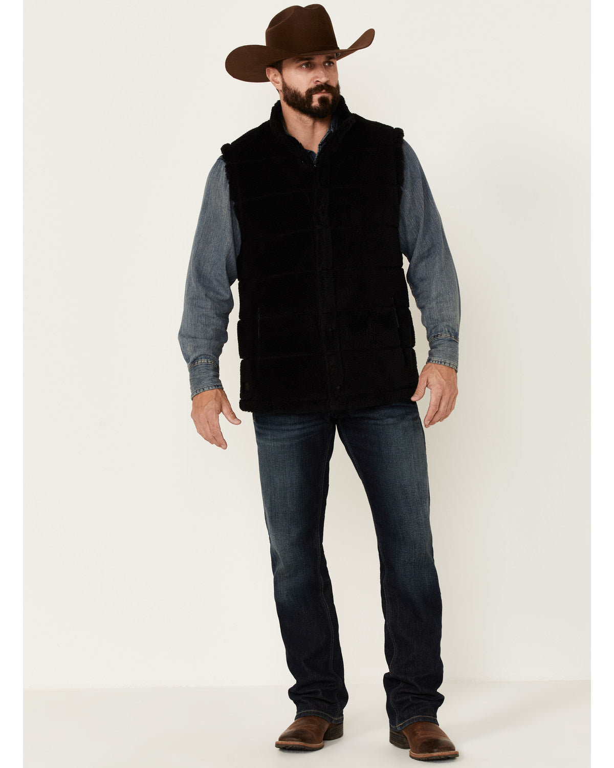 Cody James Men's Mesa Quilted Snap-Front Sherpa Vest